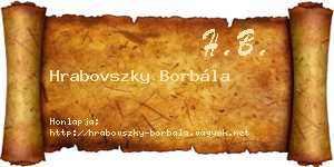 Hrabovszky Borbála névjegykártya