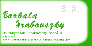 borbala hrabovszky business card